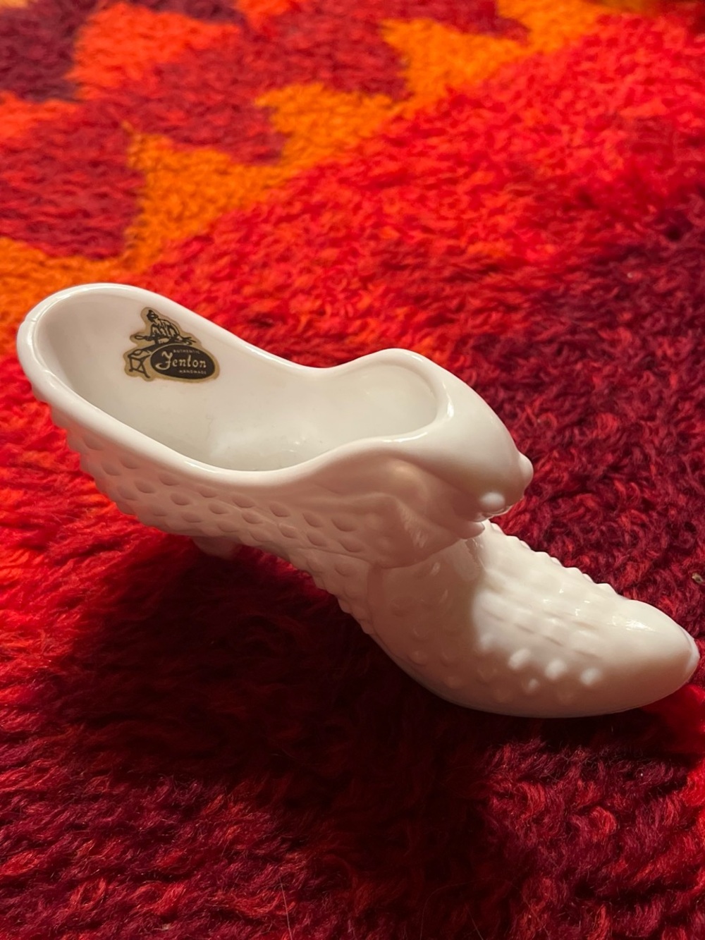 Fenton milk glass shoe